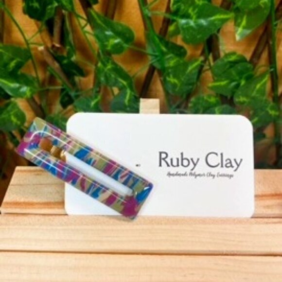 Multi-Color Marble Design Hair Clip - Picture 1 of 1